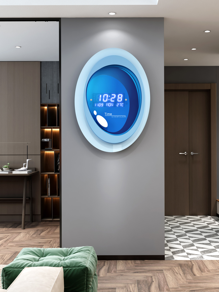 Electronics Home Gadgets - 電子壁掛け時計,リビングルーム用パーペチュアルカレンダー,モダンでシンプルなクリエイティブ時計,2022