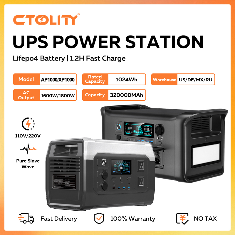 CTOLITY 1800W ポータブル電源 1024Wh L - Solar Powered Charger のレビューと価格