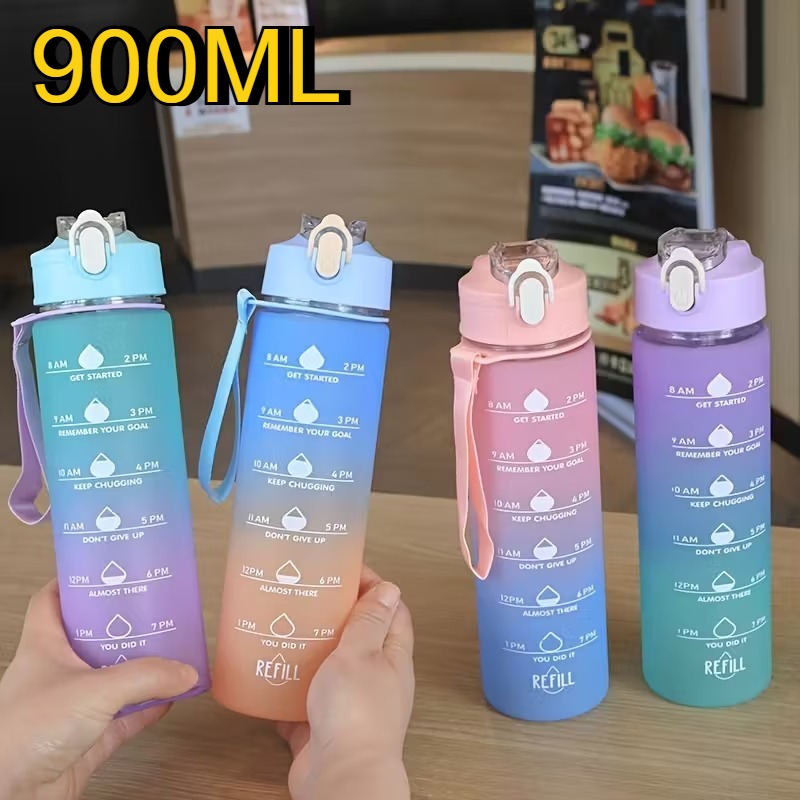 900ml スポーツウォーターボトル 高温耐性 目盛り付きス - Smart Water Bottle Tracker のレビューと価格