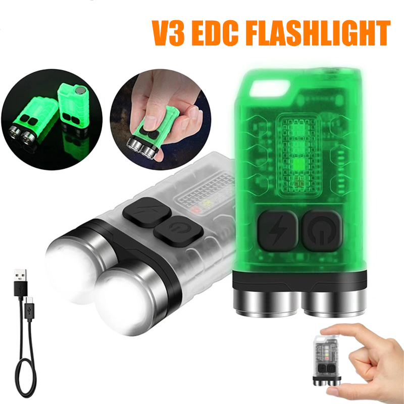 V3 EDC 懐中電灯ミニキーホルダー 900LM 超高輝度 - Mini Electronics Gadgets のレビューと価格