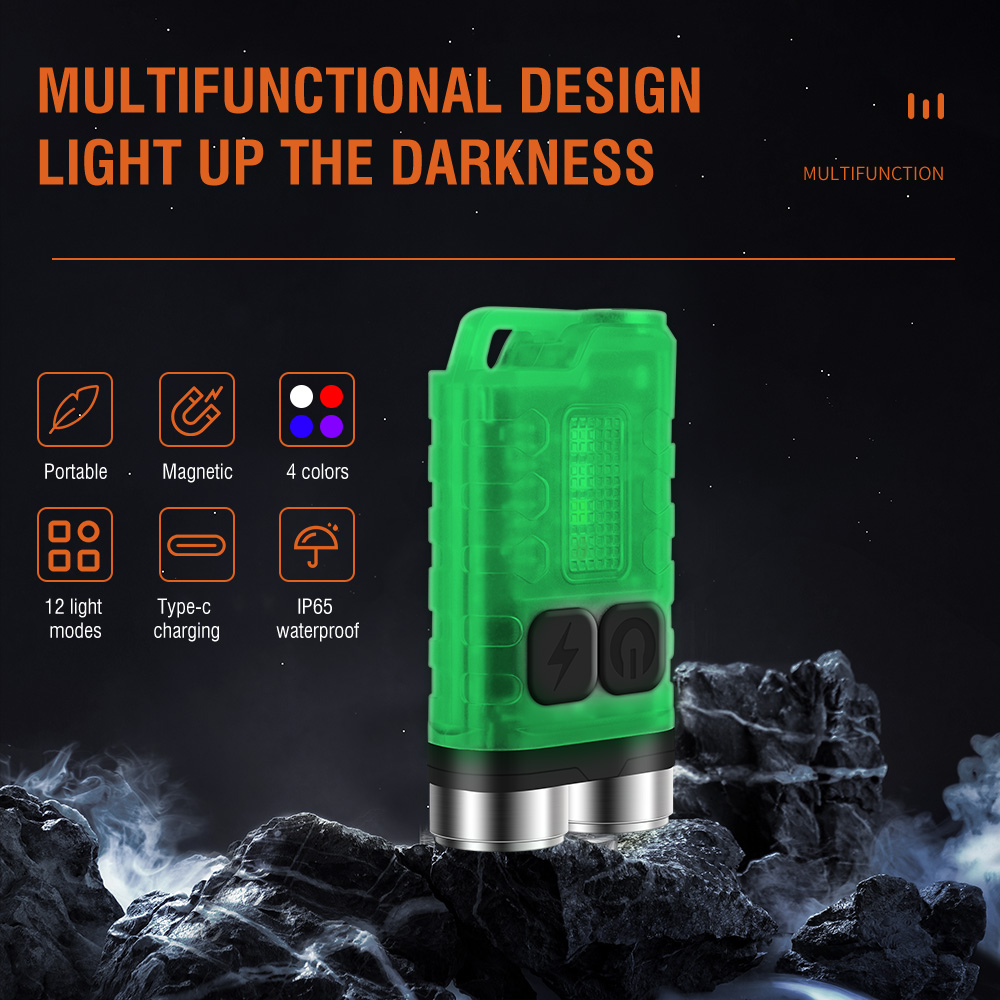 V3 EDC 懐中電灯ミニキーホルダー 900LM 超高輝度 - Mini Electronics Gadgets のレビューと価格