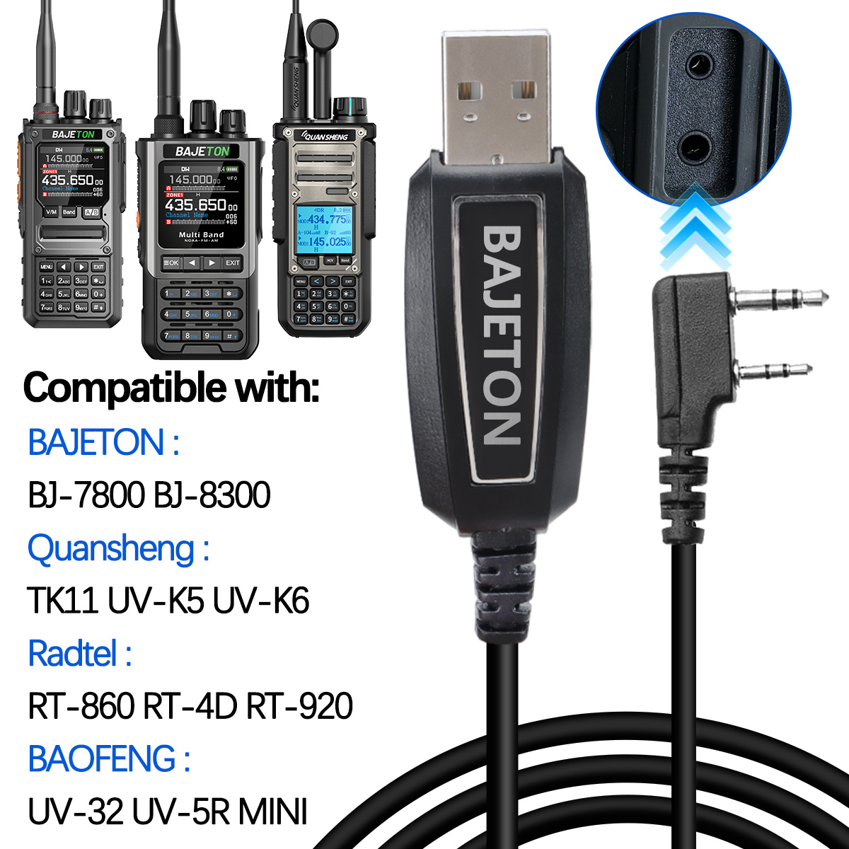BAJETON トランシーバー USB プログラミングケーブ - Mini Electronics Gadgets のレビューと価格