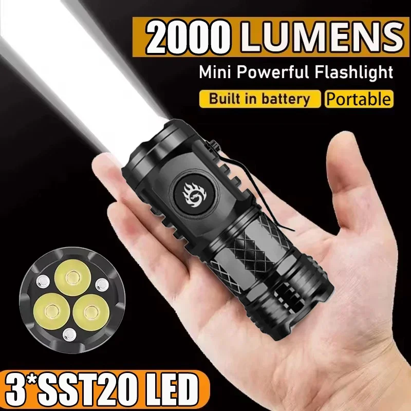 高強力戦術懐中電灯 3LED ミニキーホルダートーチ USB - Mini Electronics Gadgets のレビューと価格